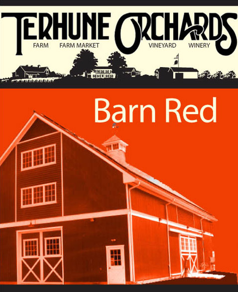 barn red wine label
