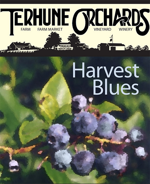 harvest blues wine label