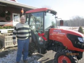 Gary Mount  tractor Terhune Orchards farm Princeton NJ