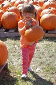 girl with pumpkin