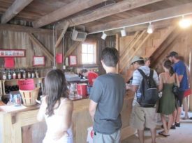 Terhune Orchards wine tasting room visitors