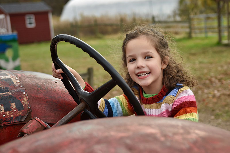 Child on tractor