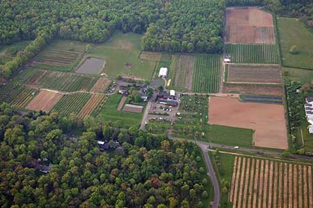 Aerial view of Terhune Orchards