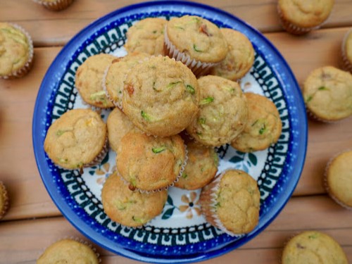 peach zucchini muffins