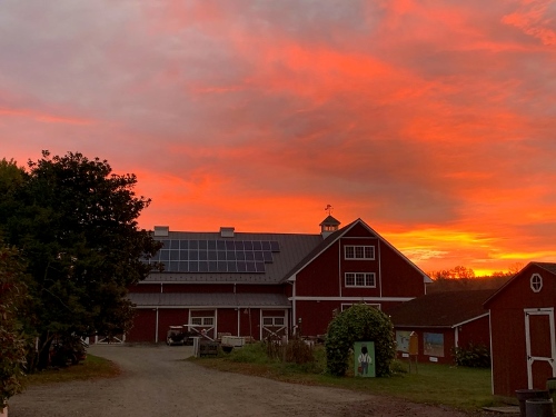 sunset big barn