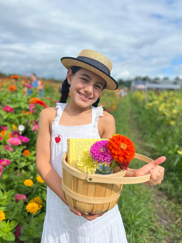 girl with flowers