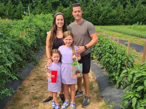 family picking veggies family picking veggies